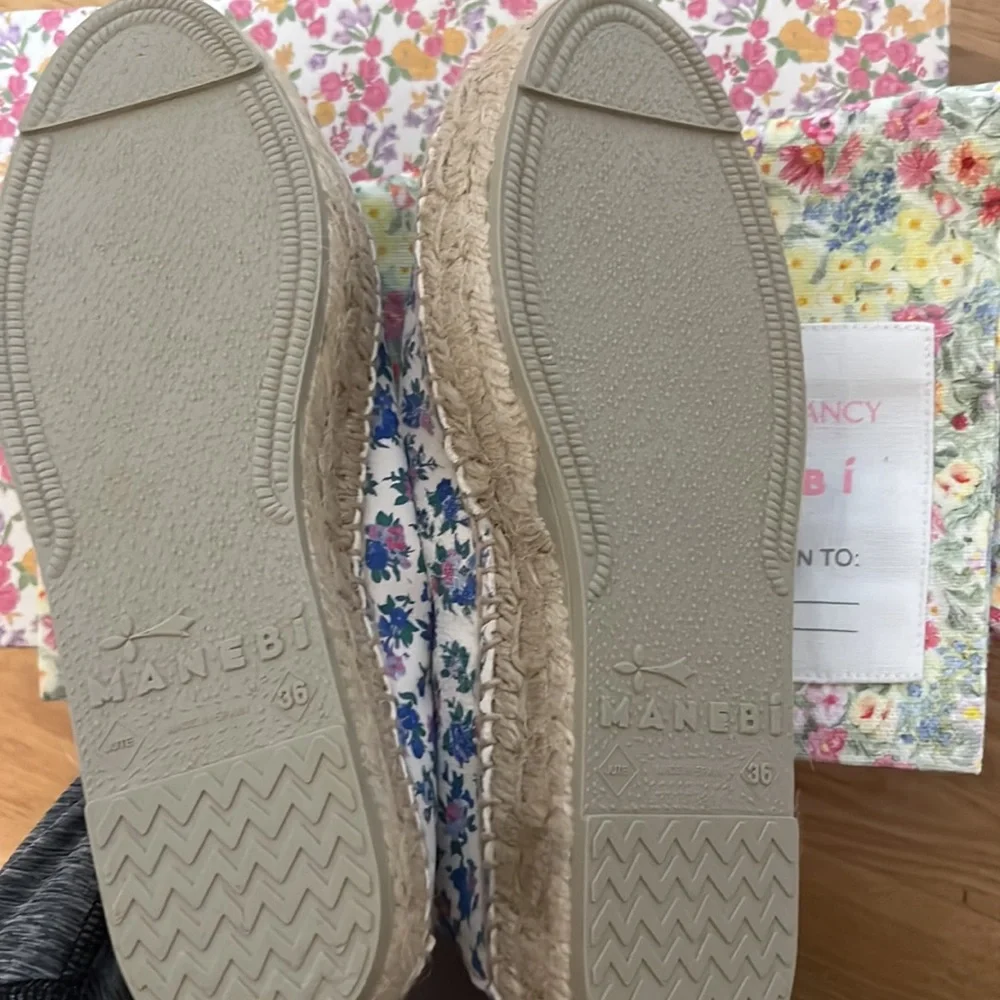 New loveshackfancy x manebi platform espadrilles in blue jay song